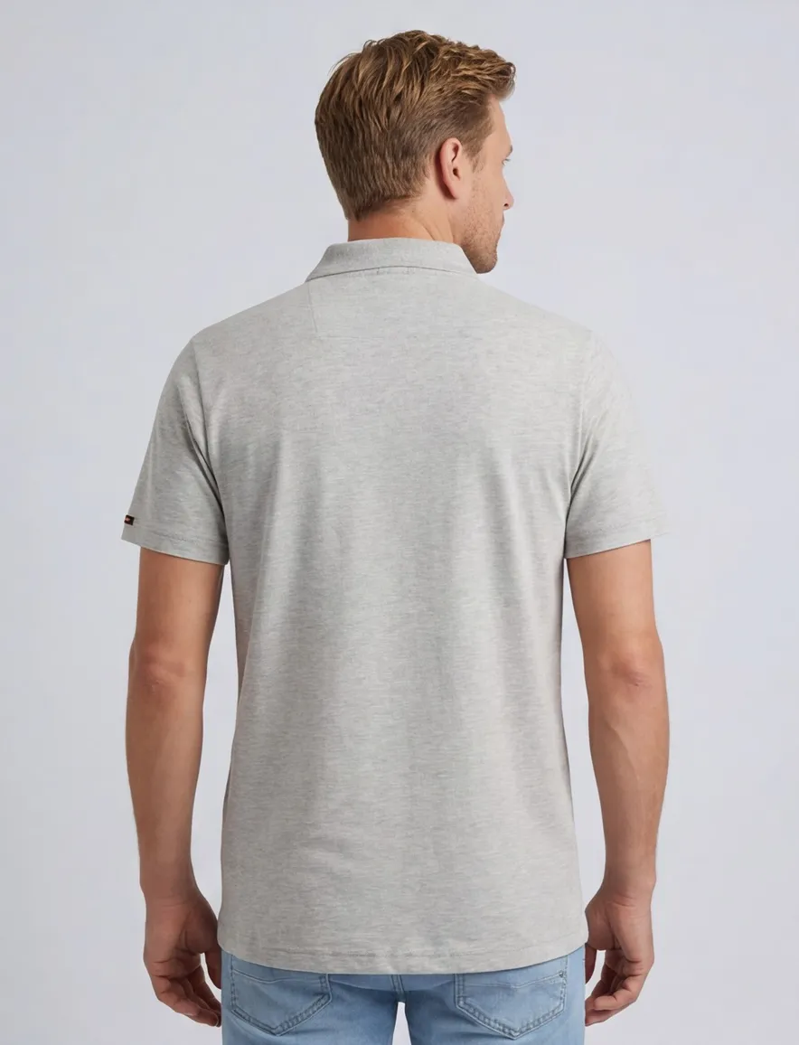 T-shirt grijs PME Legend ronde hals gemêleerd
