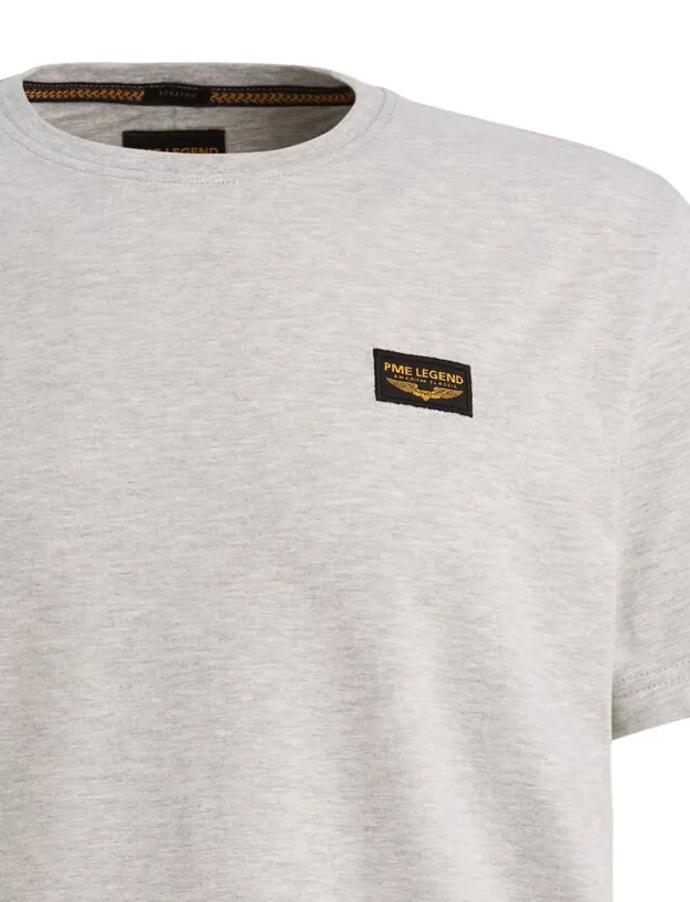 T-shirt grijs PME Legend ronde hals gemêleerd