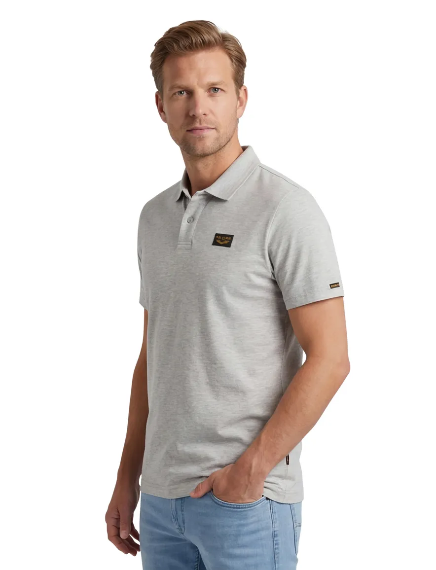 T-shirt grijs PME Legend ronde hals gemêleerd