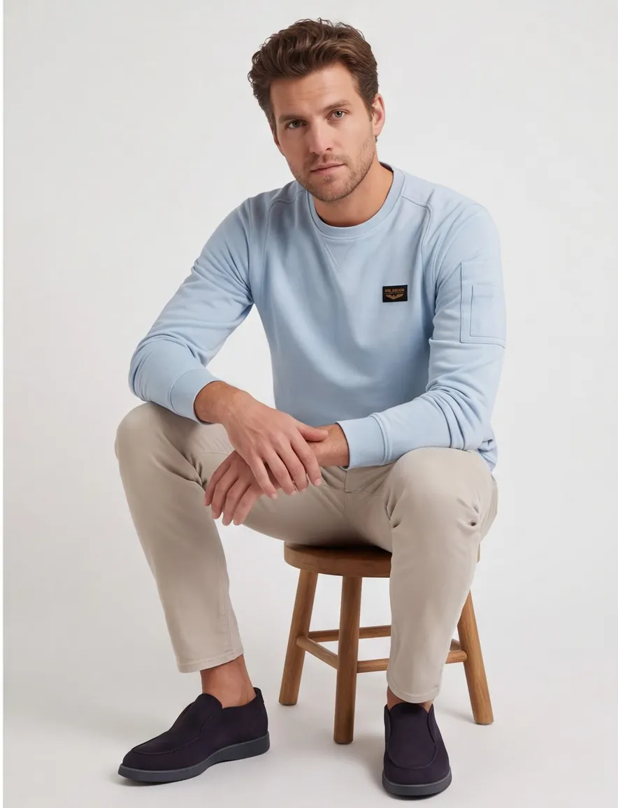 PME Legend lichtblauwe sweater American Classic casual