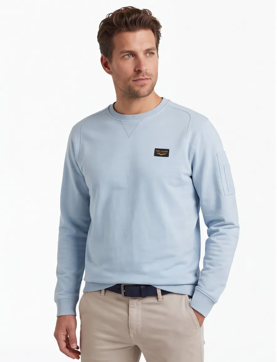 PME Legend lichtblauwe sweater American Classic casual