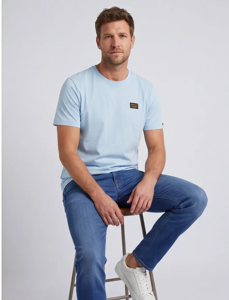 PME Legend lichtblauw T-shirt American Classic Tee casual