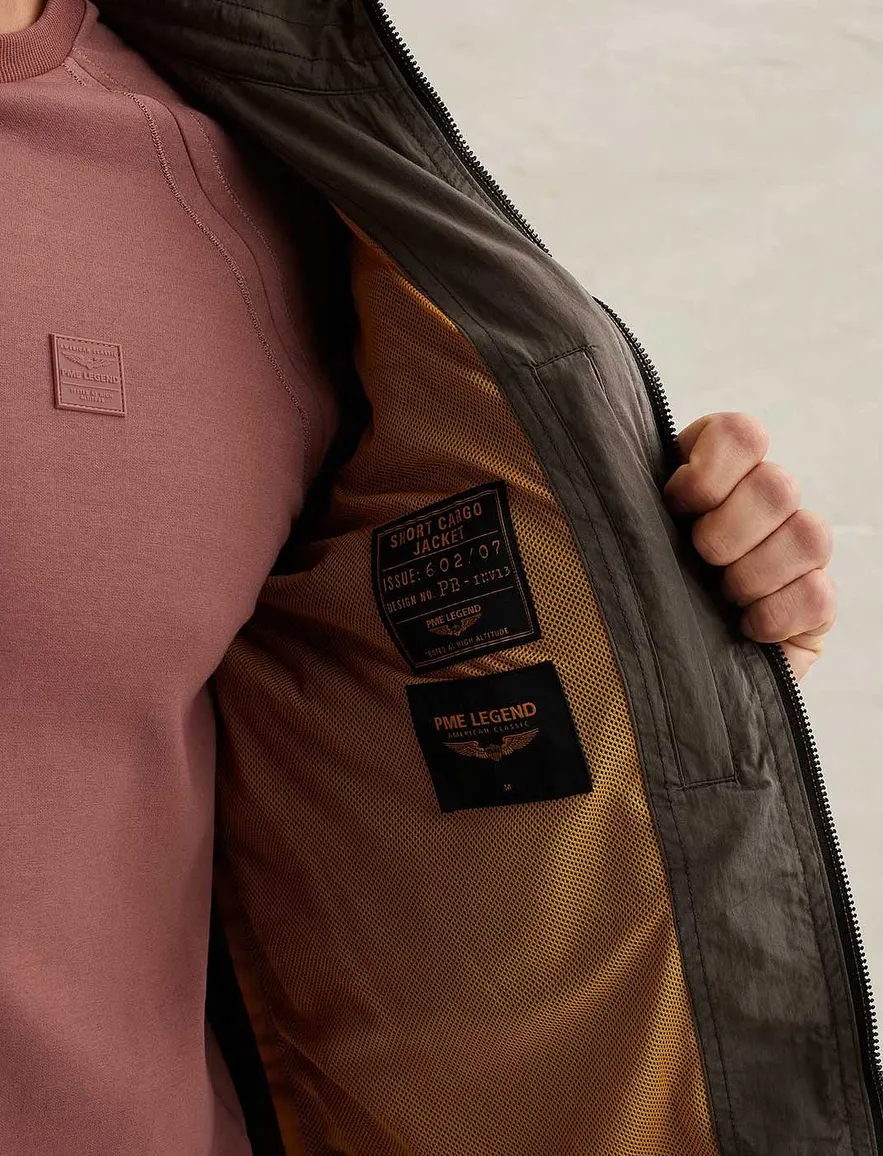 Bruine jas PME Legend Cargo grijs zakken normale fit rits