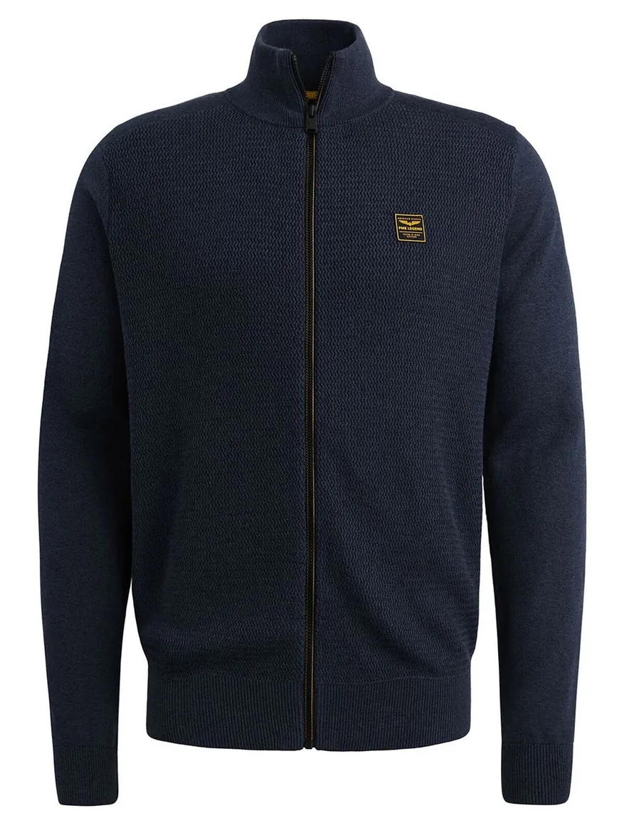 Vest donkerblauw PME Legend opstaande kraag structuur