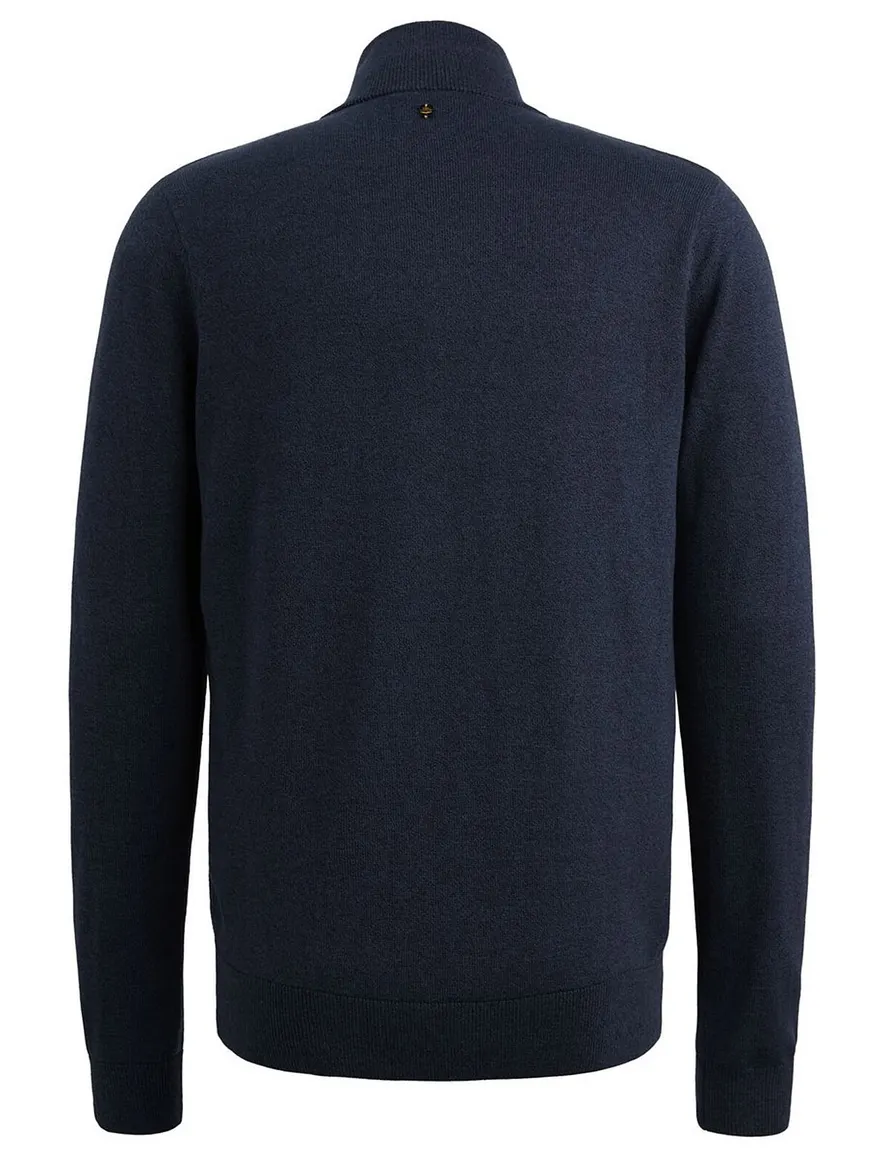 Vest donkerblauw PME Legend opstaande kraag structuur