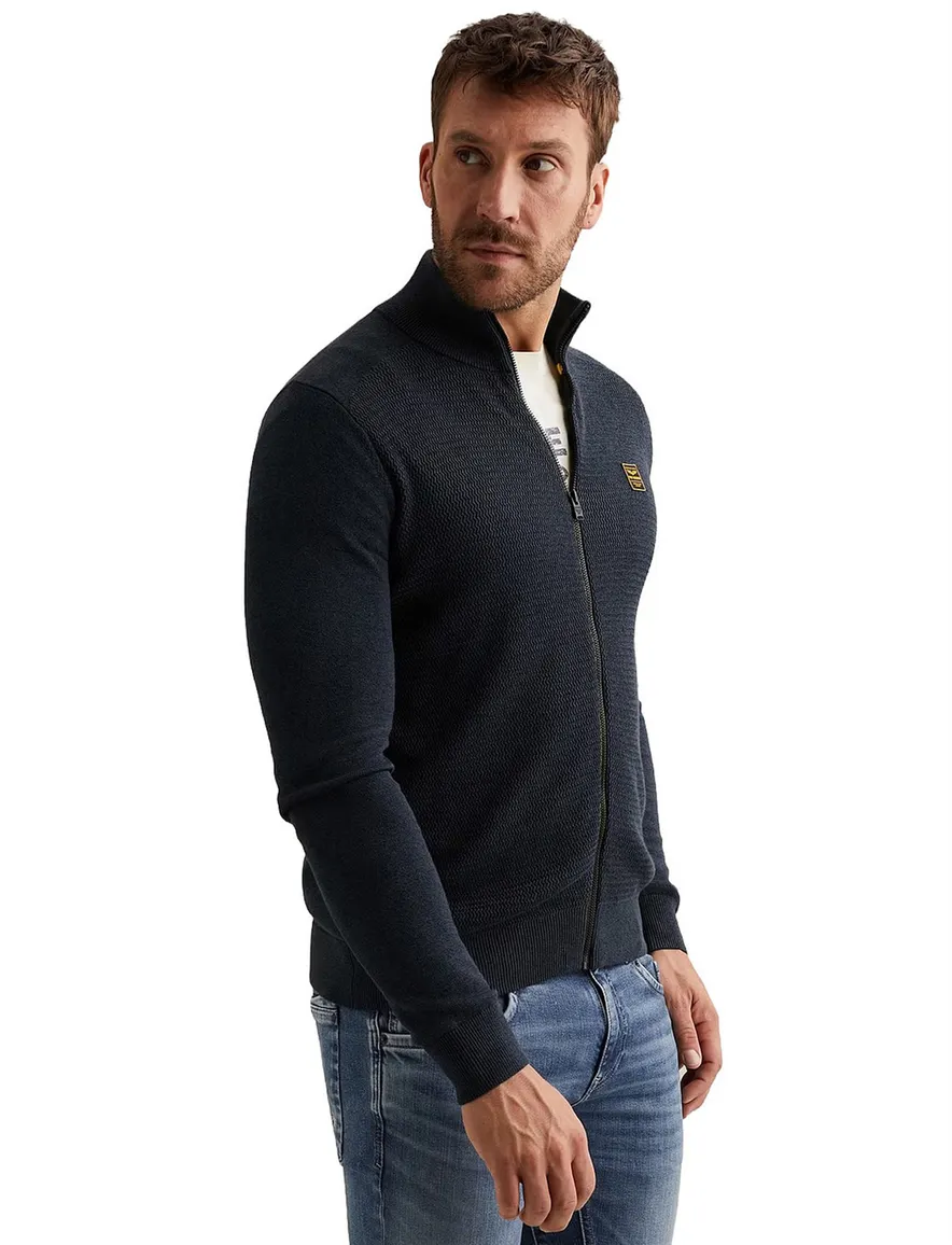 PME Legend Vest donkerblauw modal structuur