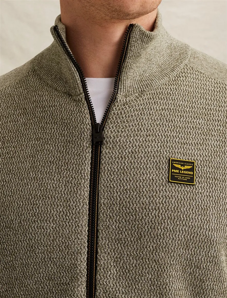 PME Legend vest groen structuur gemeleerd