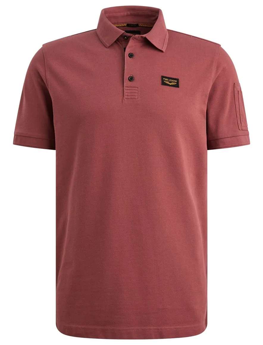 Poloshirt PME Legend rood katoen wijde fit