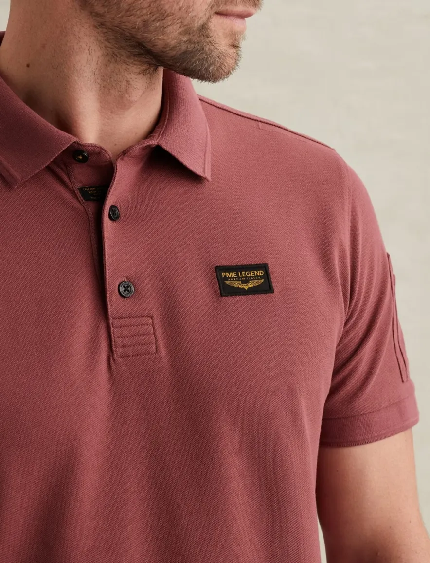 Poloshirt PME Legend rood katoen wijde fit