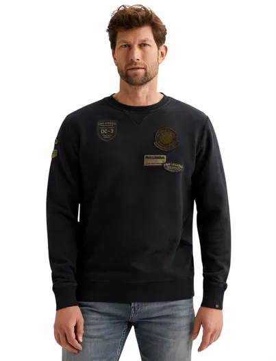 PME Legend Khaki PME Legend sweater opdrukken normale fit