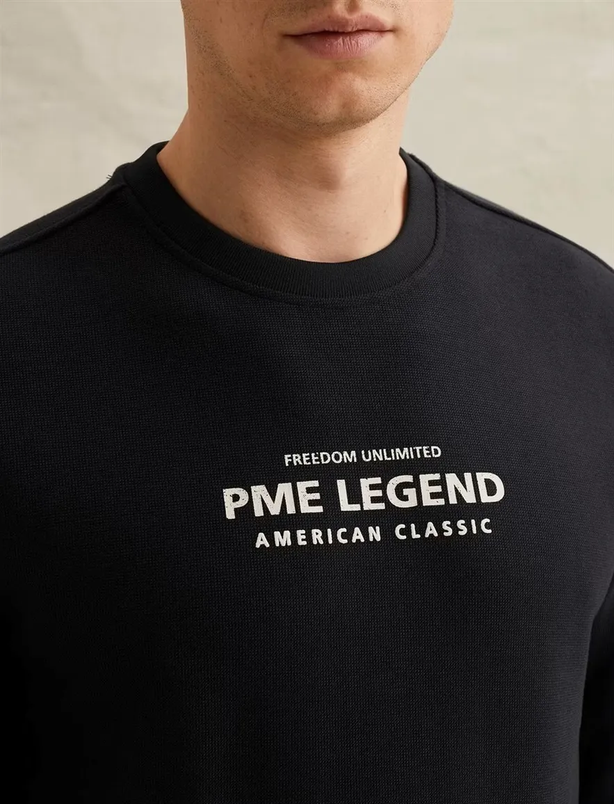 PME Legend sweater katoenblend zwart