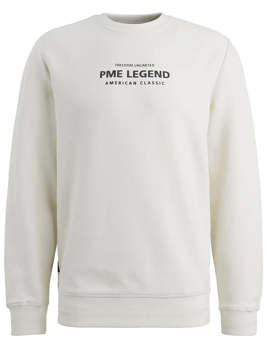 Creme sweater PME Legend katoenblend normale fit