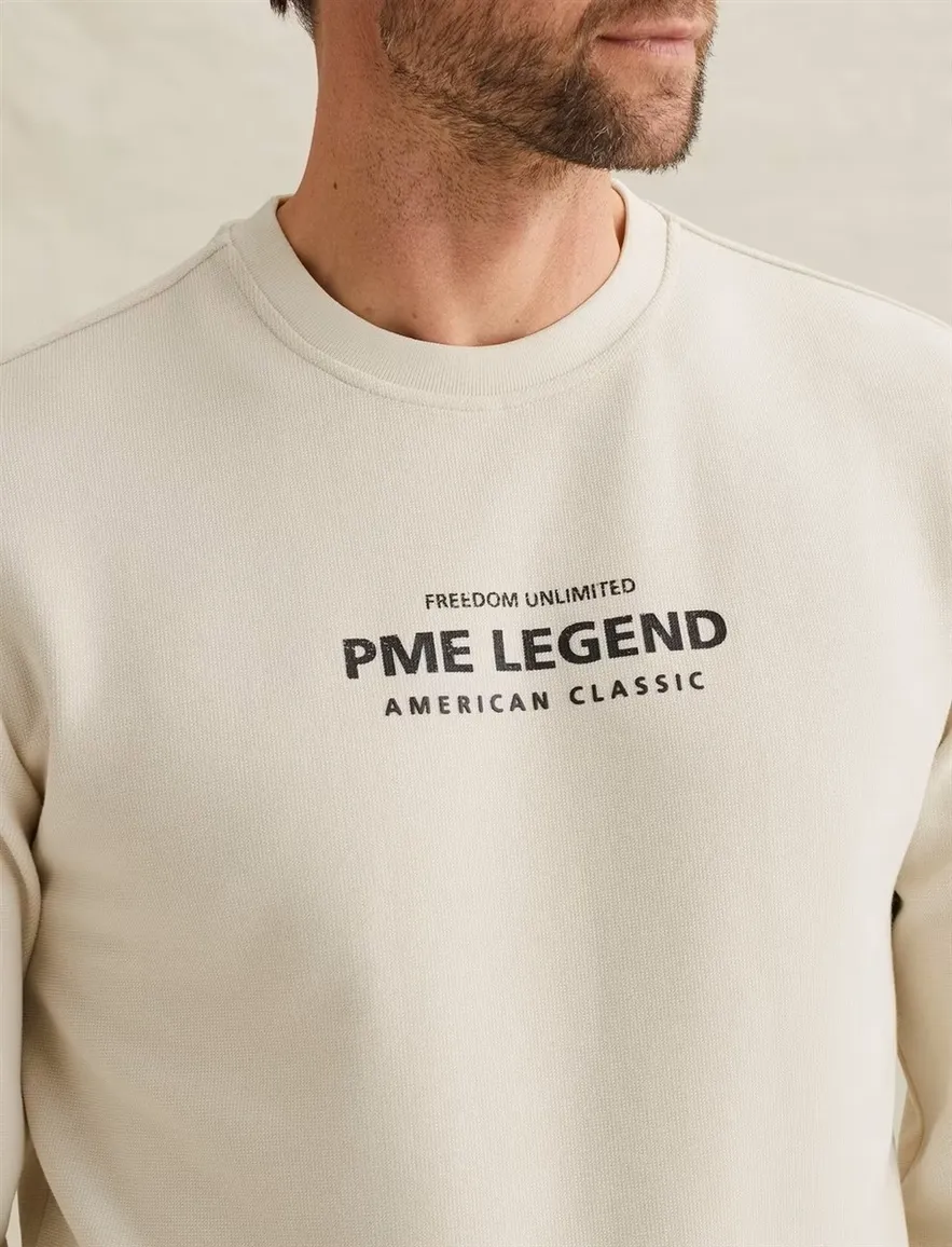Witte sweater PME Legend katoenblend normale fit