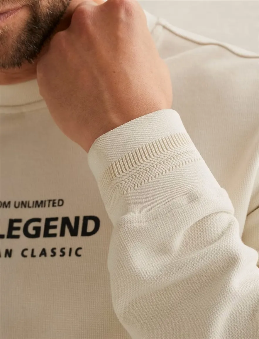 Witte sweater PME Legend katoenblend normale fit