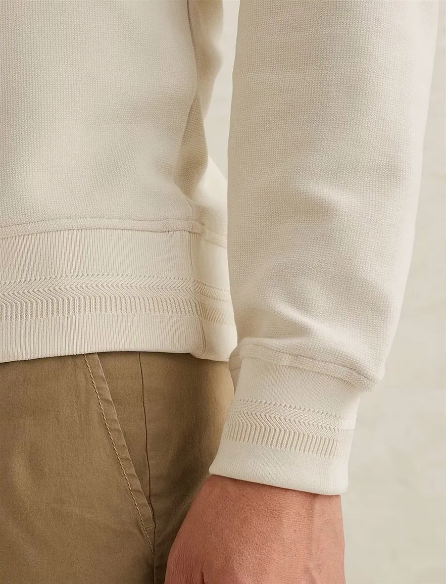 Creme sweater PME Legend katoenblend normale fit