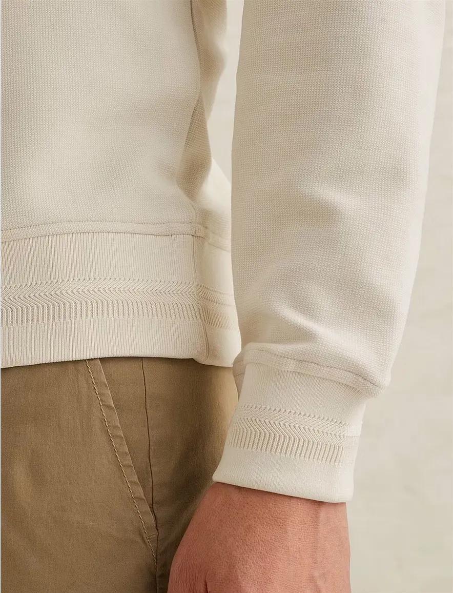 Creme sweater PME Legend katoenblend normale fit