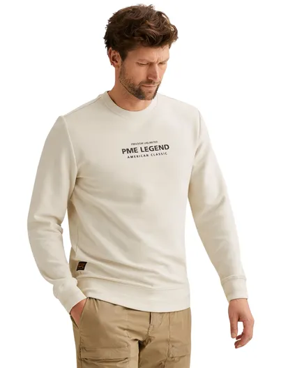 PME Legend Witte sweater PME Legend katoenblend normale fit