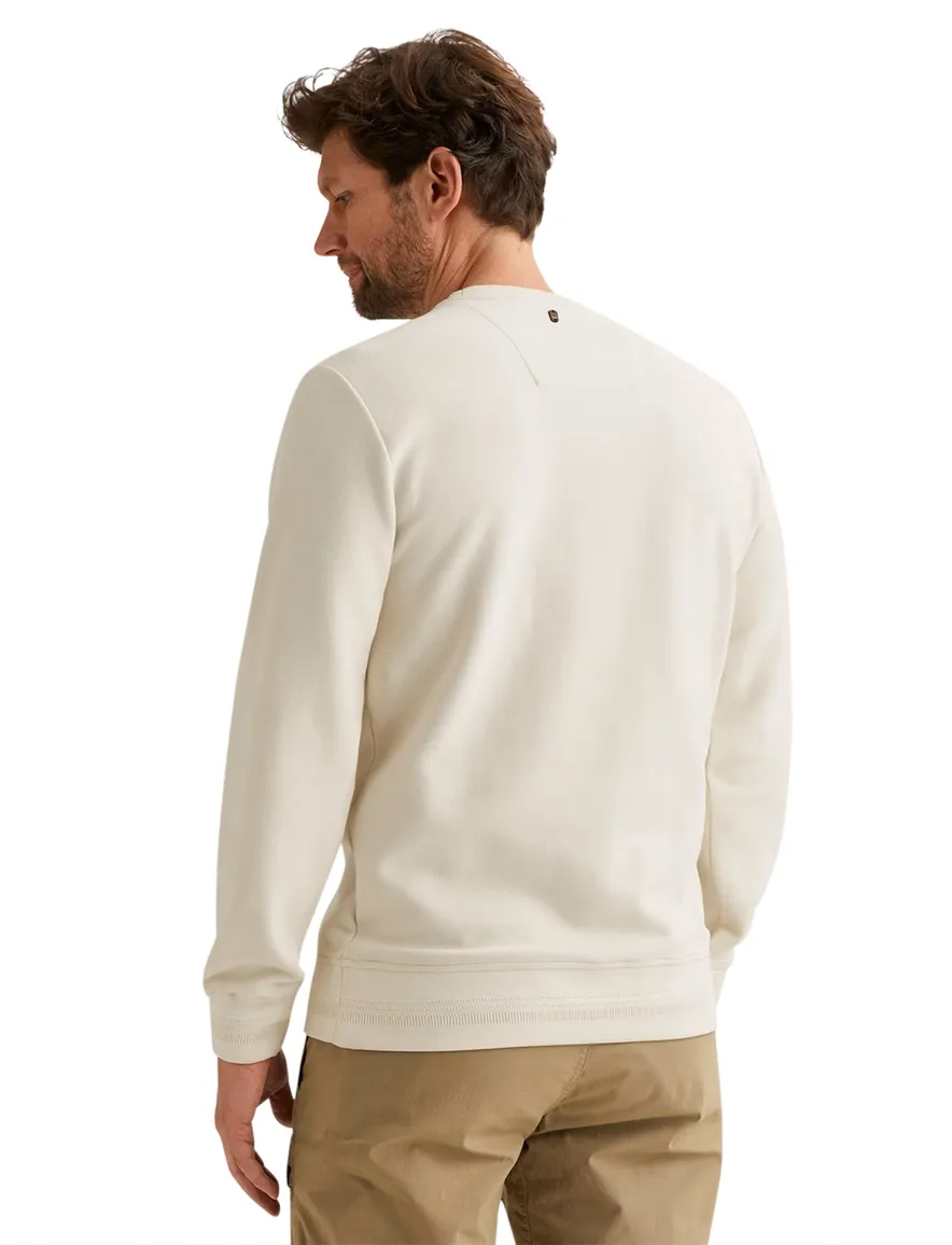 Witte sweater PME Legend katoenblend normale fit