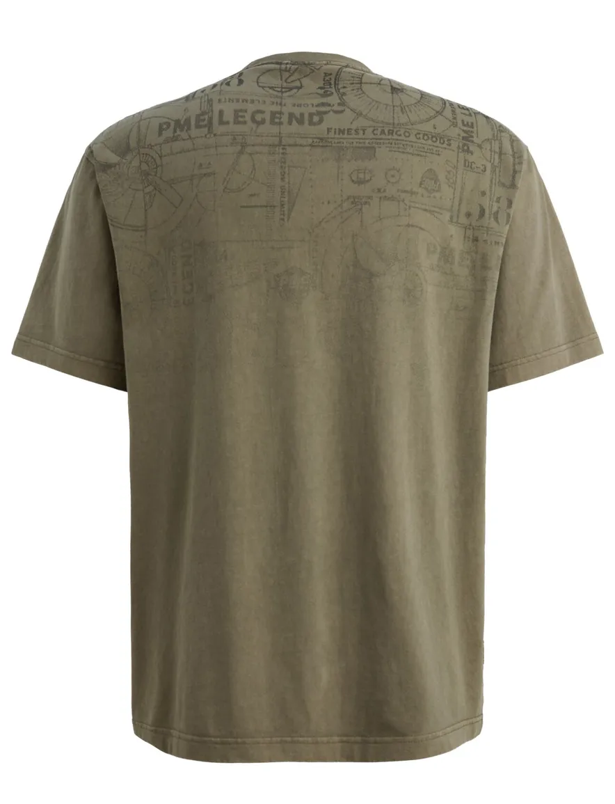 PME Legend T-shirt Donkergroen print borst