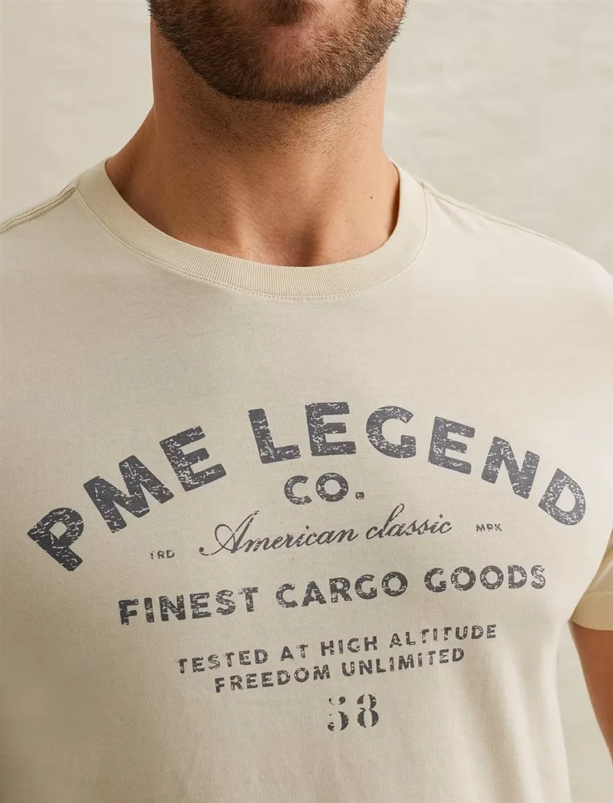 PME Legend t-shirt jersey katoen creme