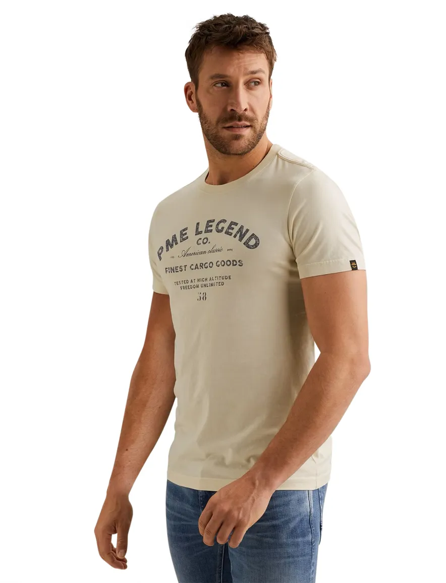 PME Legend t-shirt jersey katoen creme
