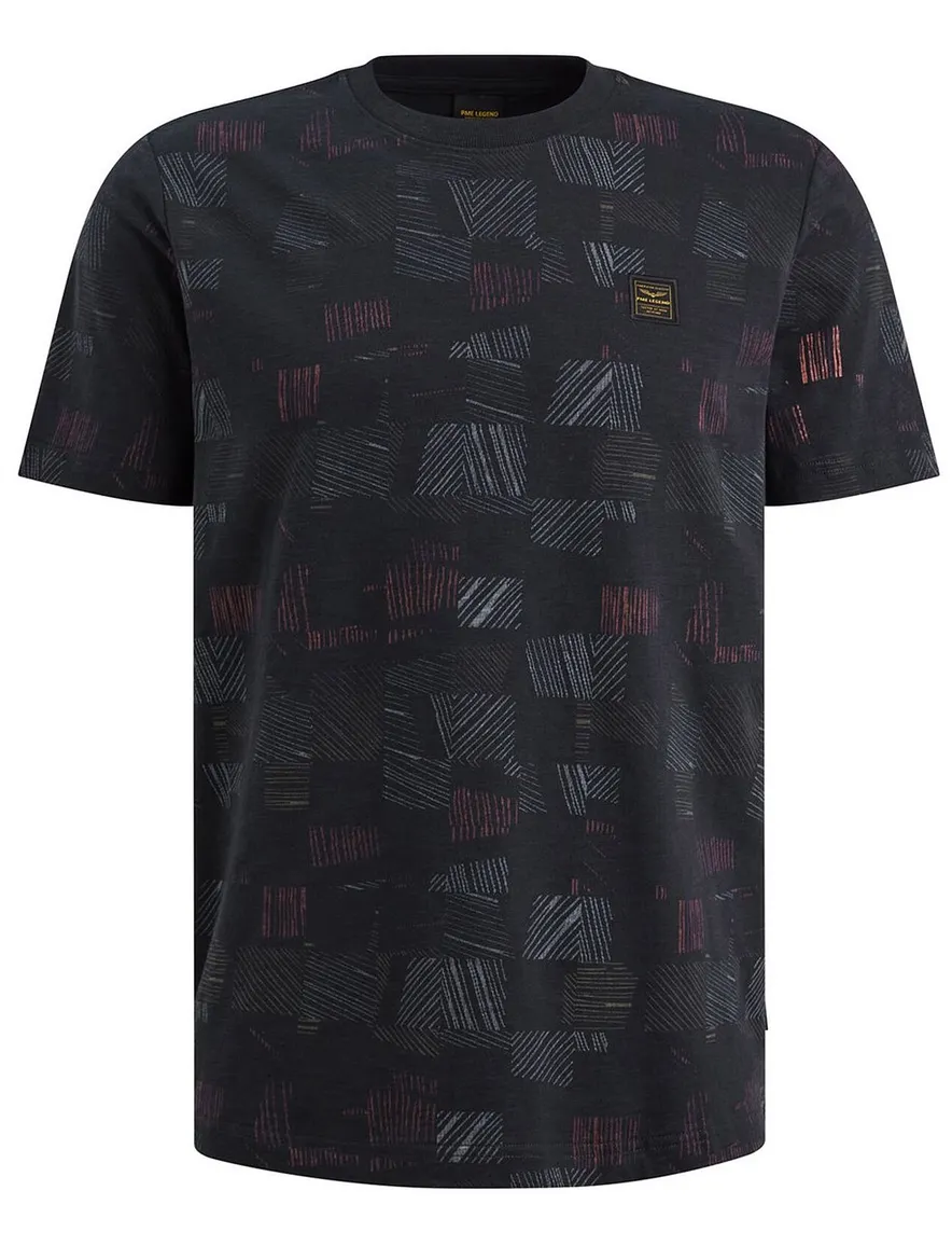 Navy geprint t-shirt PME Legend normale fit