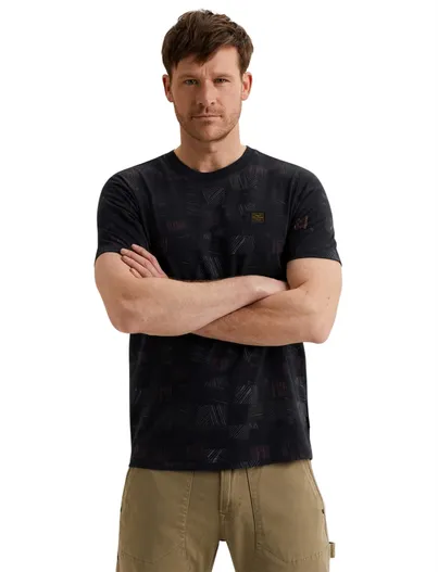 PME Legend Navy geprint t-shirt PME Legend normale fit