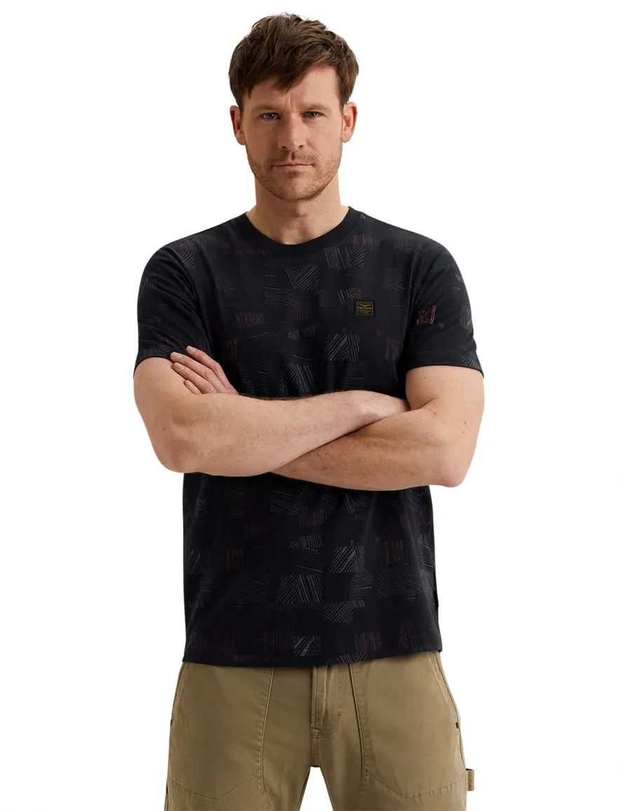 Navy geprint t-shirt PME Legend normale fit