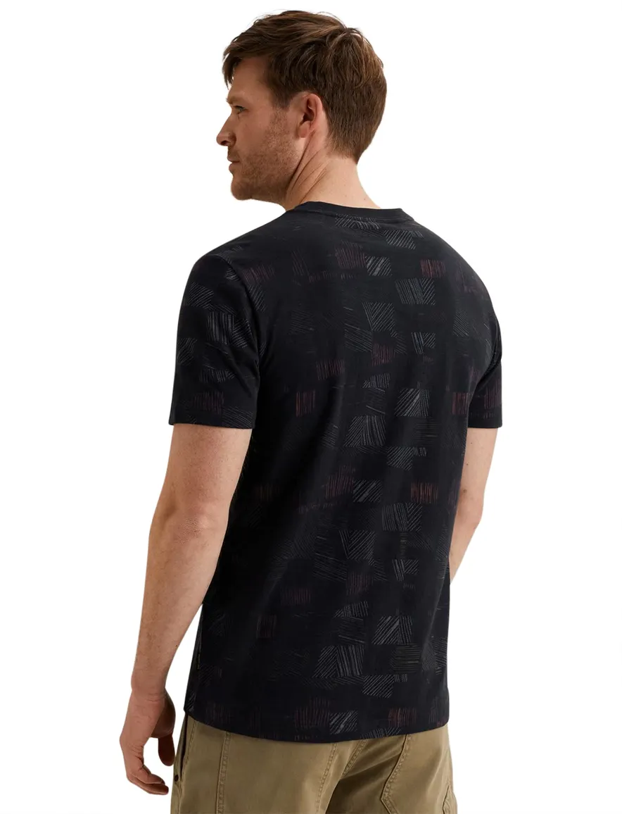 Navy geprint t-shirt PME Legend normale fit