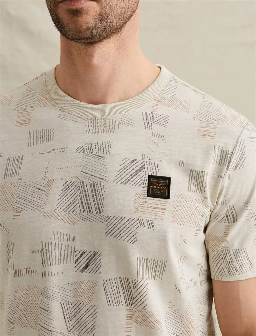 Creme print t-shirt PME Legend normale fit