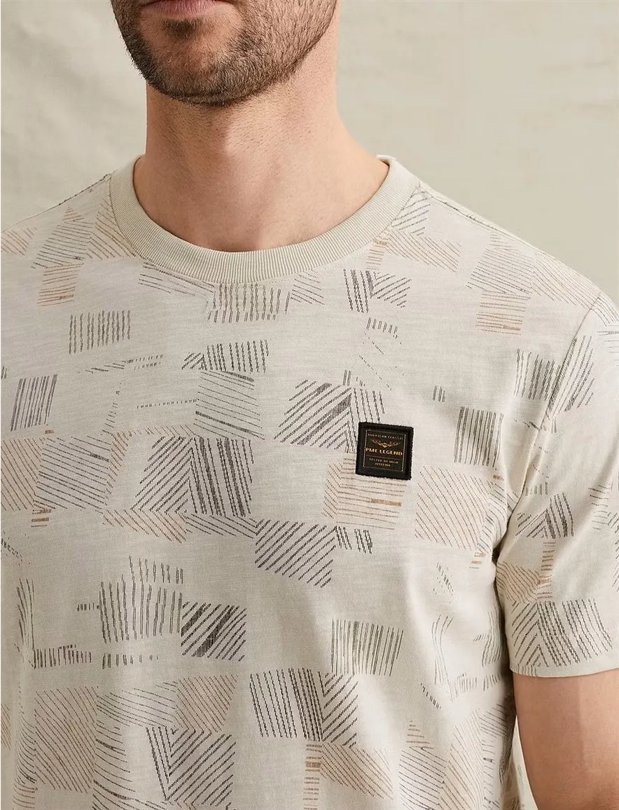 Creme print t-shirt PME Legend normale fit