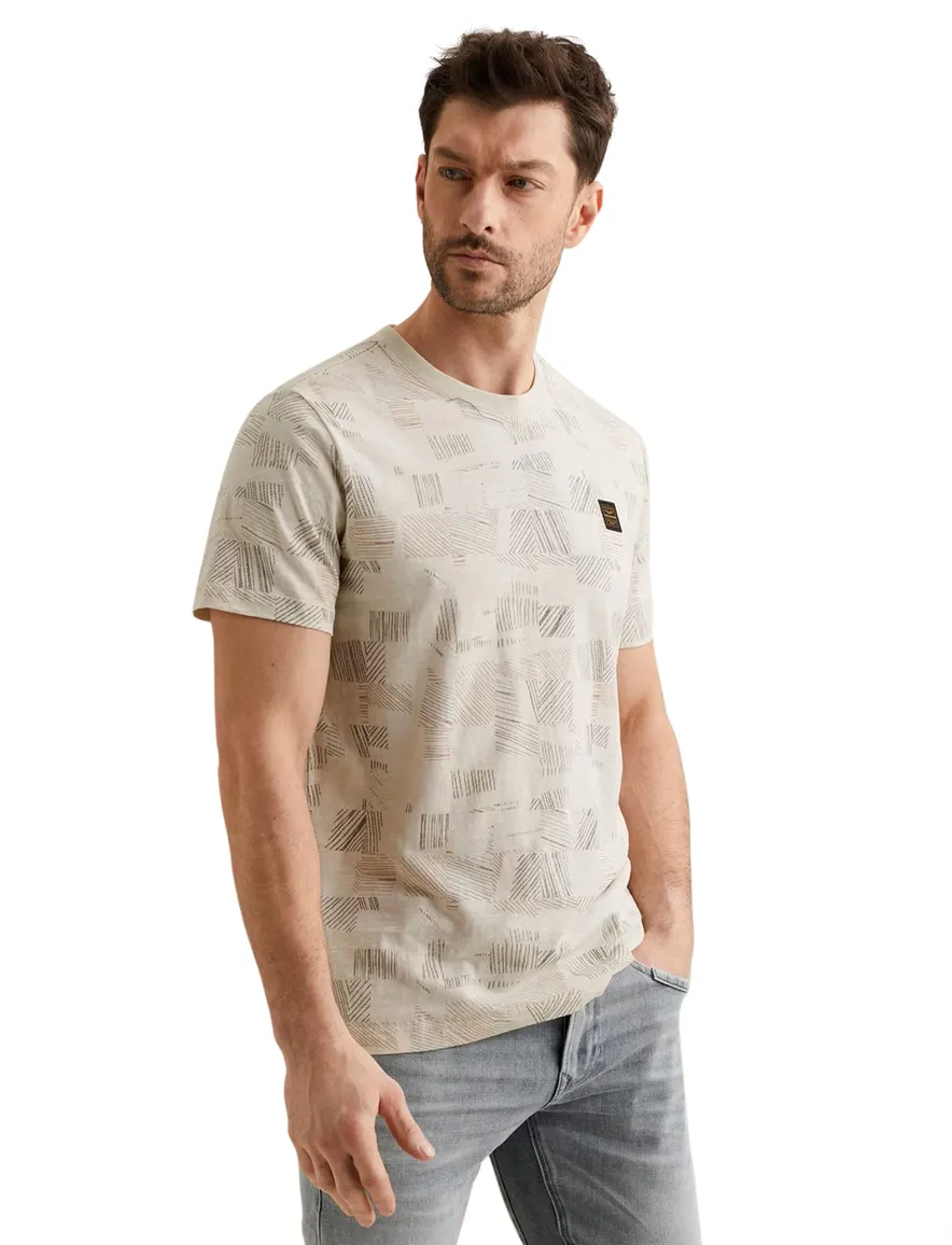 Creme print t-shirt PME Legend normale fit