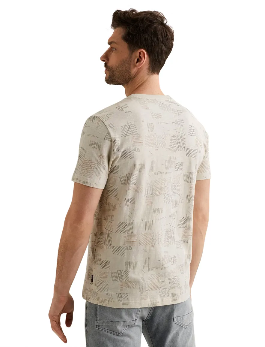 Creme print t-shirt PME Legend normale fit