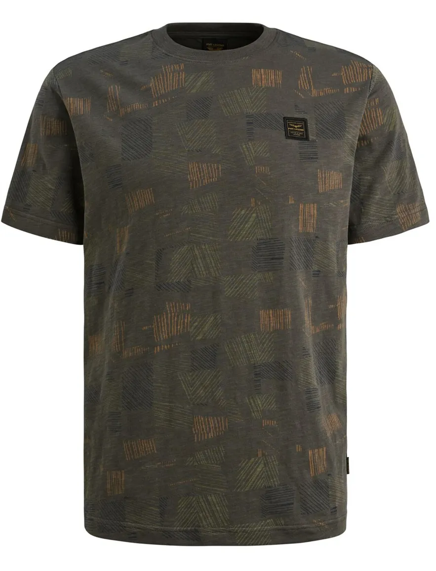 PME Legend t-shirt print donkergroen
