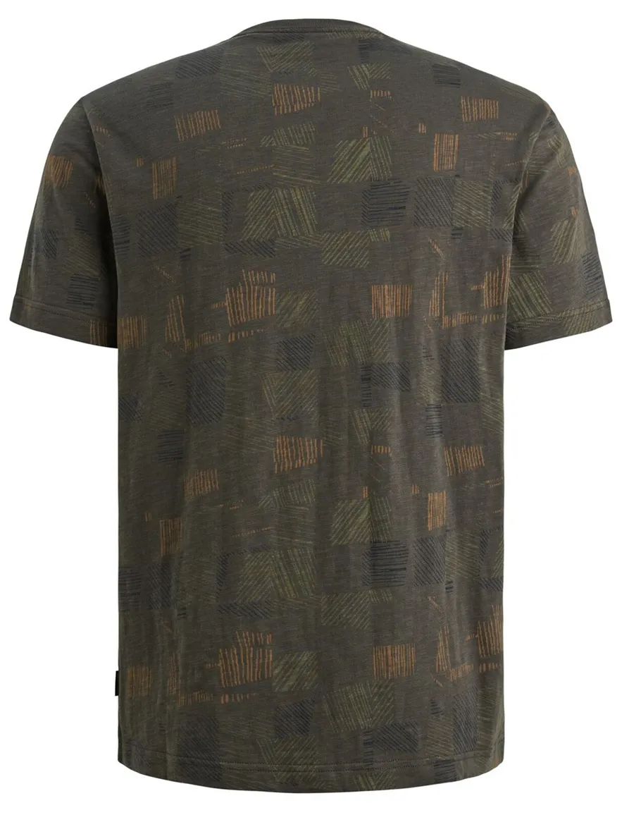 Donkergroen t-shirt geprint PME Legend normale fit