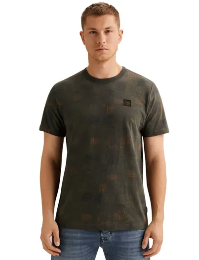 PME Legend Donkergroen t-shirt geprint PME Legend normale fit