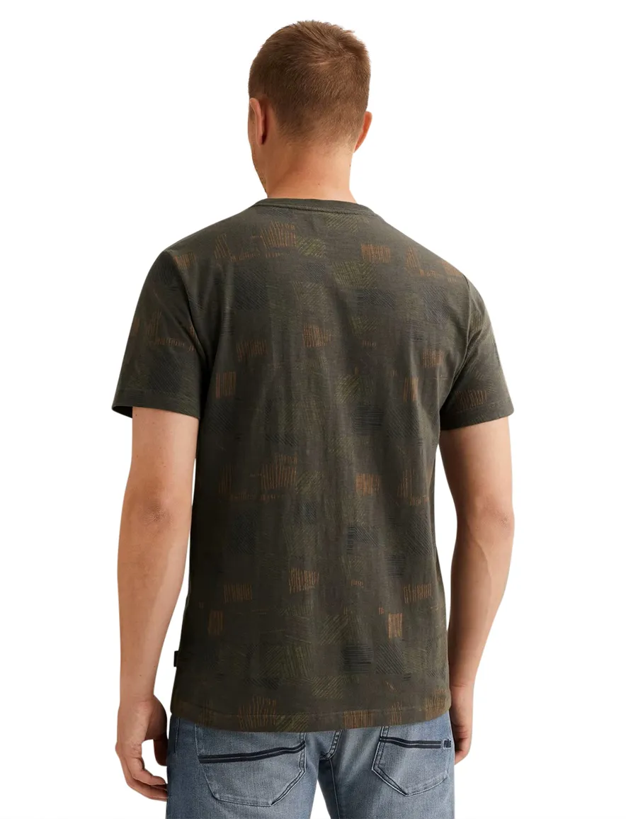 Donkergroen t-shirt geprint PME Legend normale fit