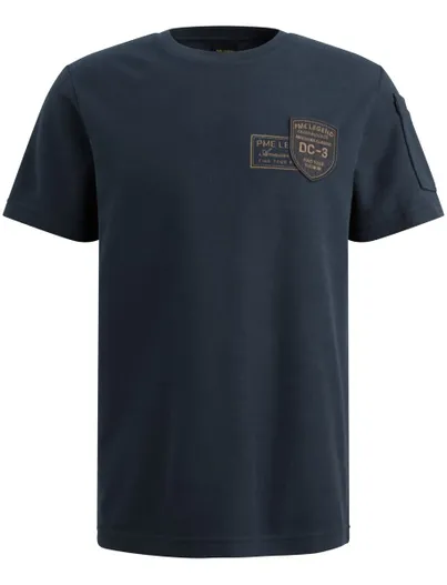 PME Legend Navy t-shirt PME Legend embleem normale fit