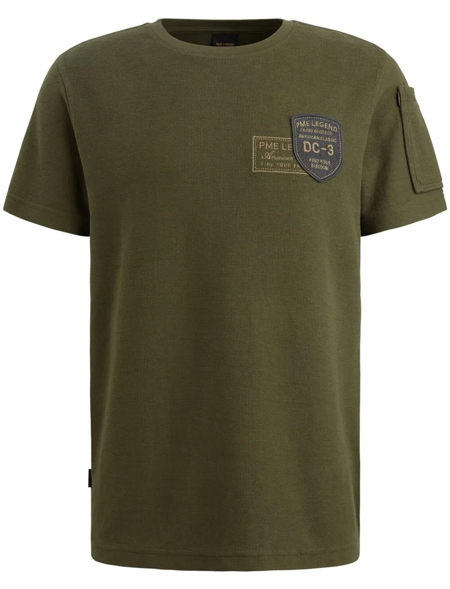 Donkergroen t-shirt PME Legend normale fit