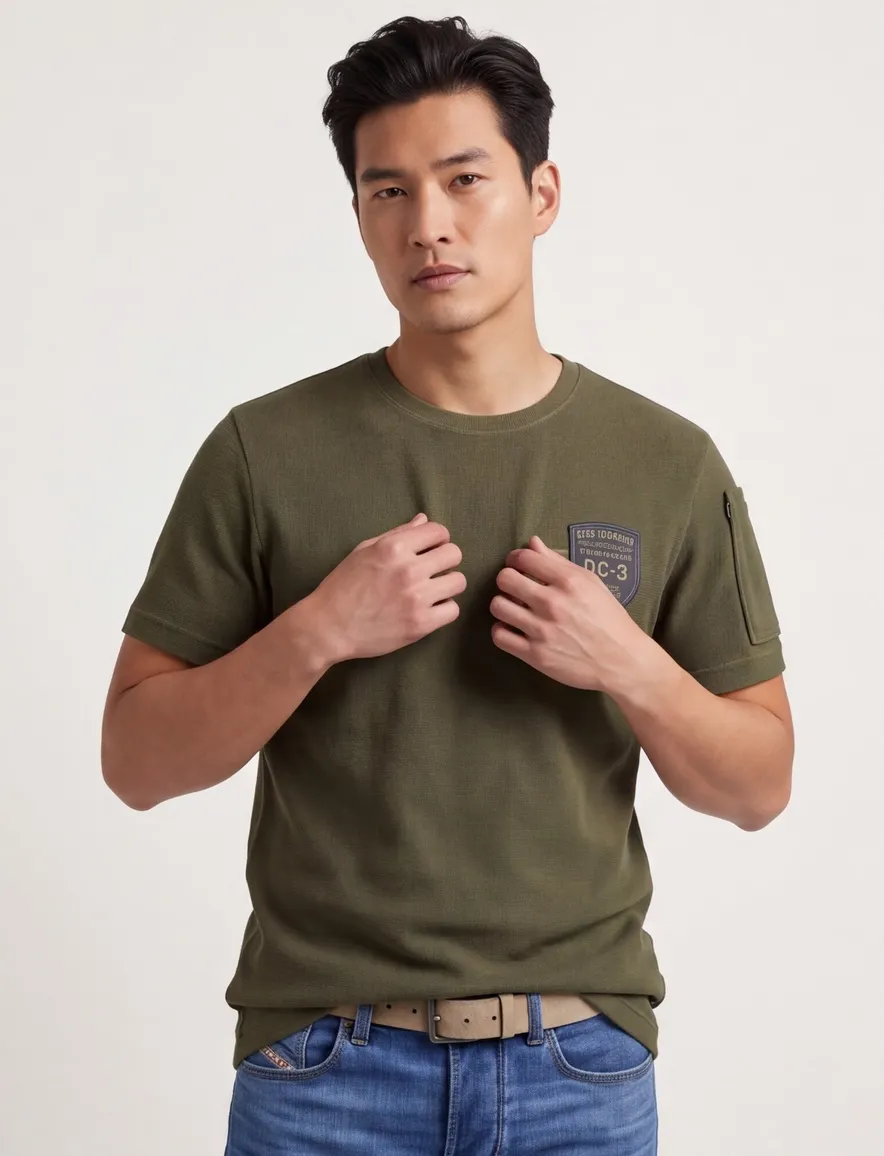 Donkergroen t-shirt PME Legend normale fit