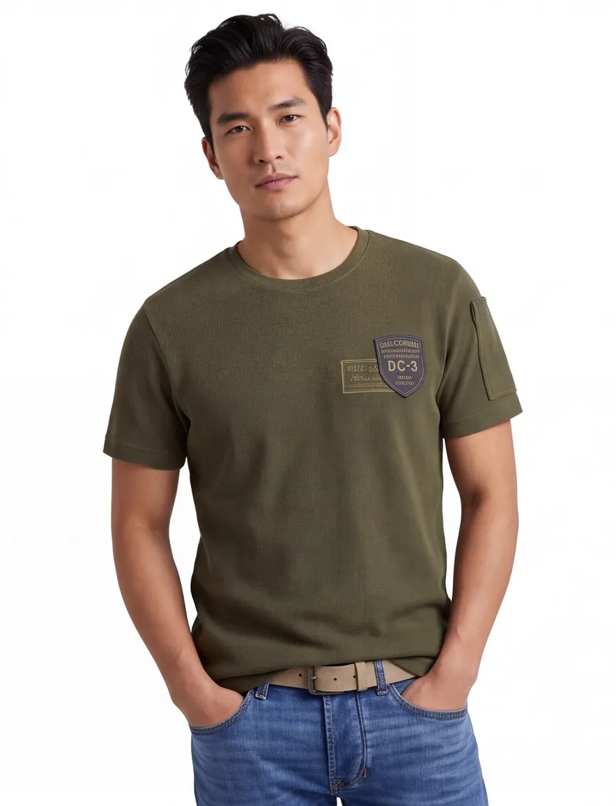 Donkergroen t-shirt PME Legend normale fit