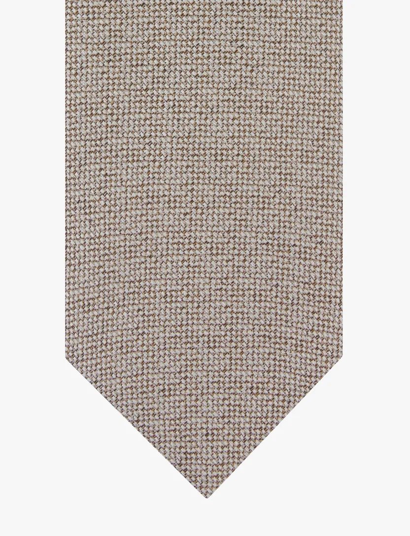 Beige zijden stropdas Profuomo met geweven textuur