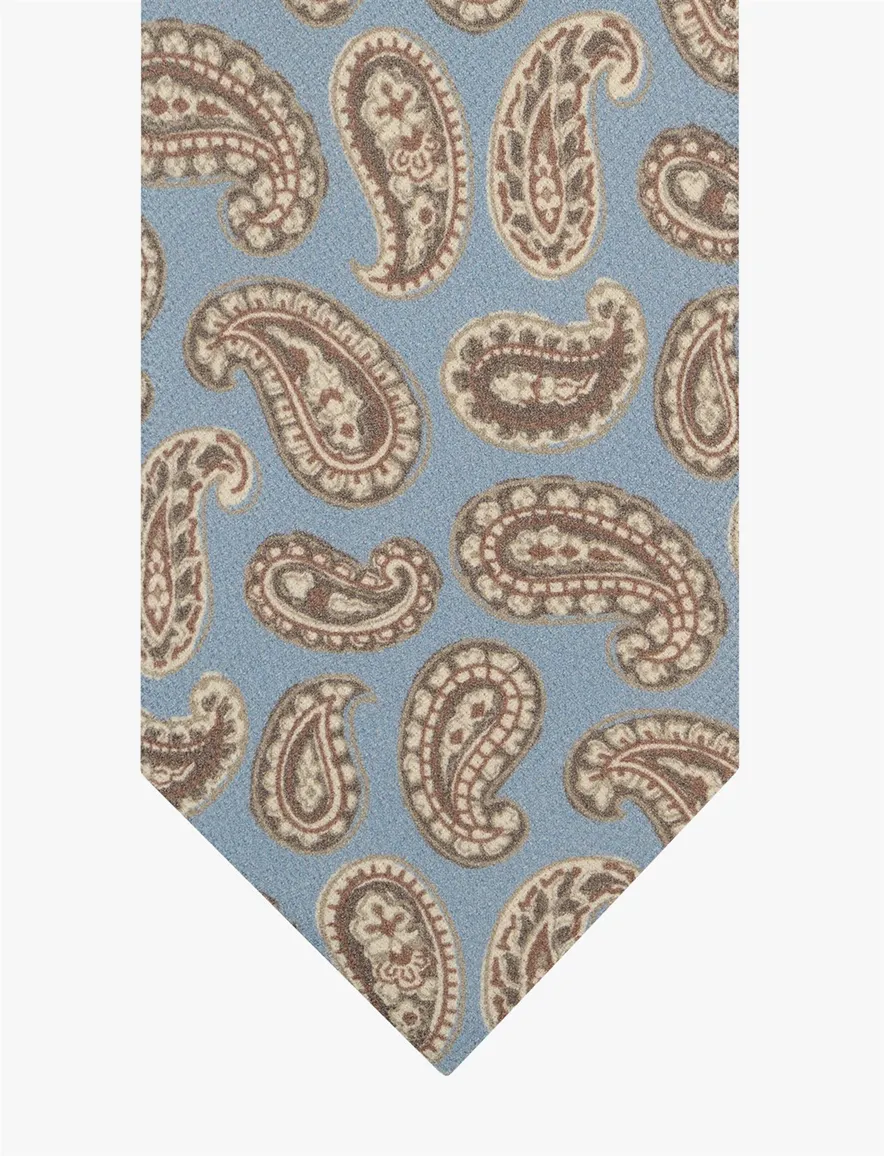 Profuomo stropdas blauw met print