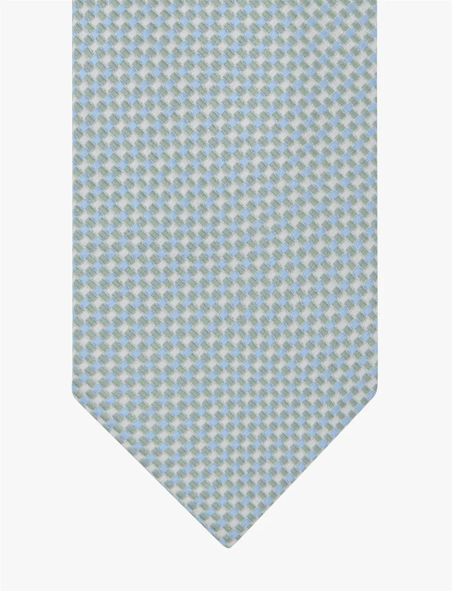Profuomo stropdas blauw groen geruit