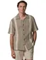 Beige profuomo poloshirt strepen gehaakt