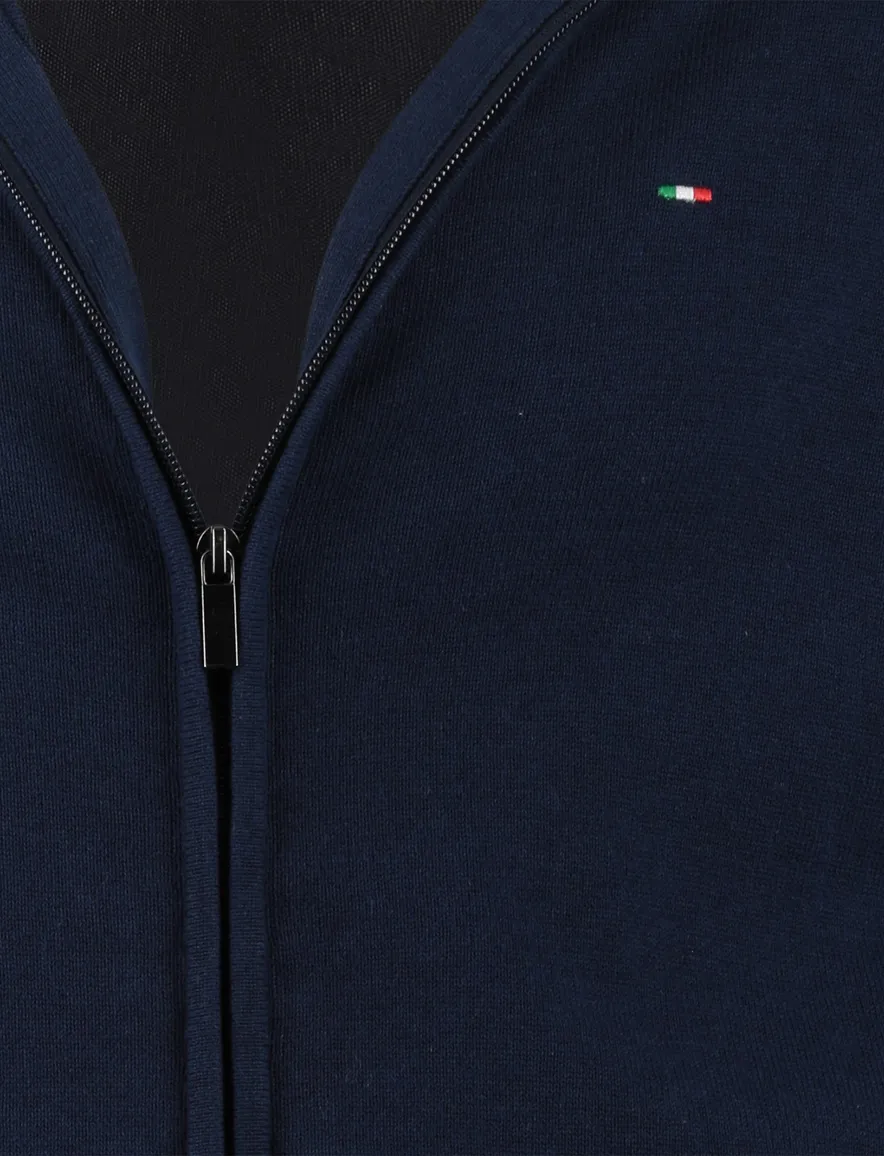 Portofino vest rits opstaande kraag donkerblauw