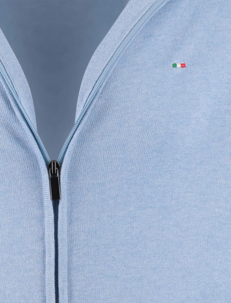 Portofino vest rits opstaande kraag lichtblauw