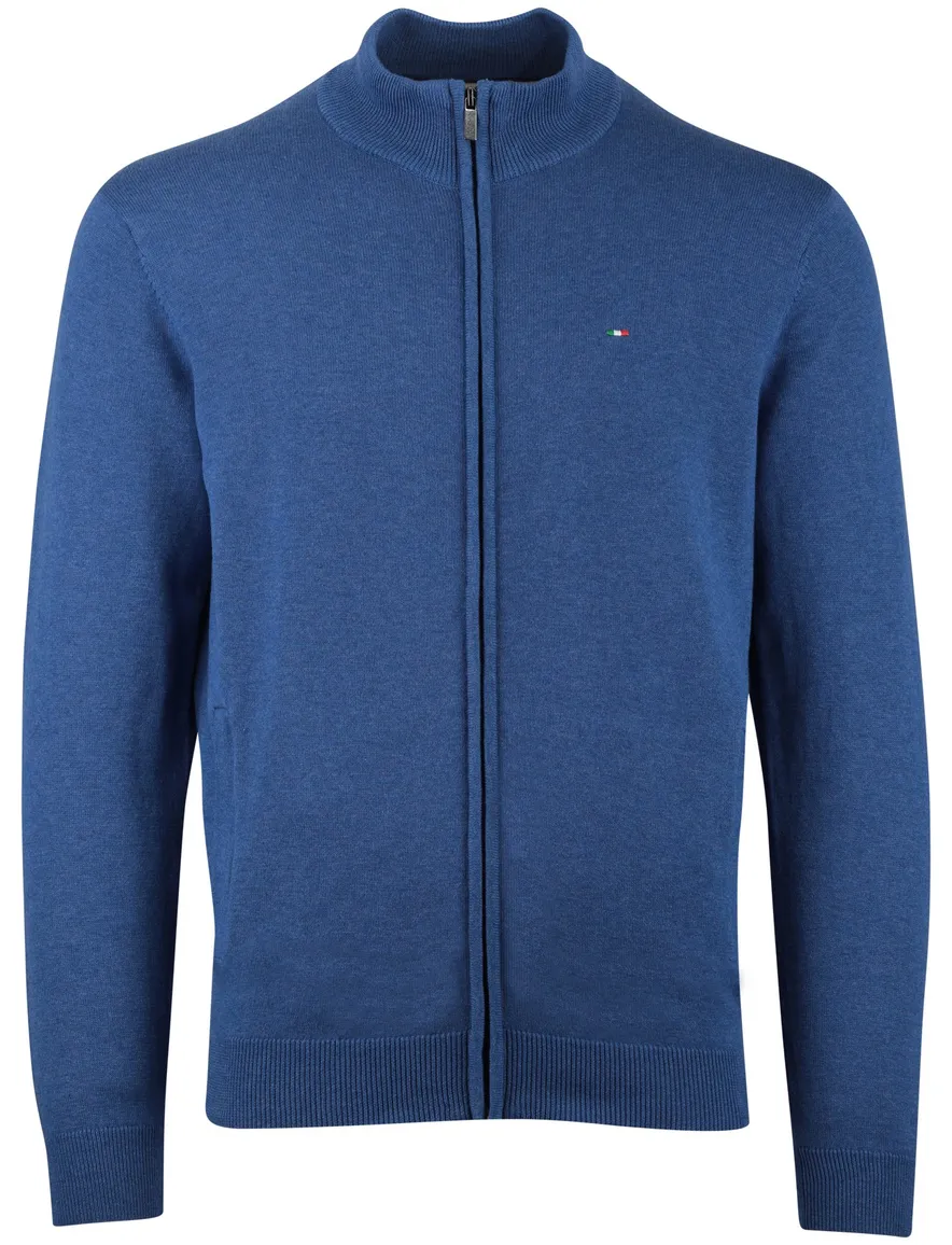 Portofino vest rits opstaande kraag blauw