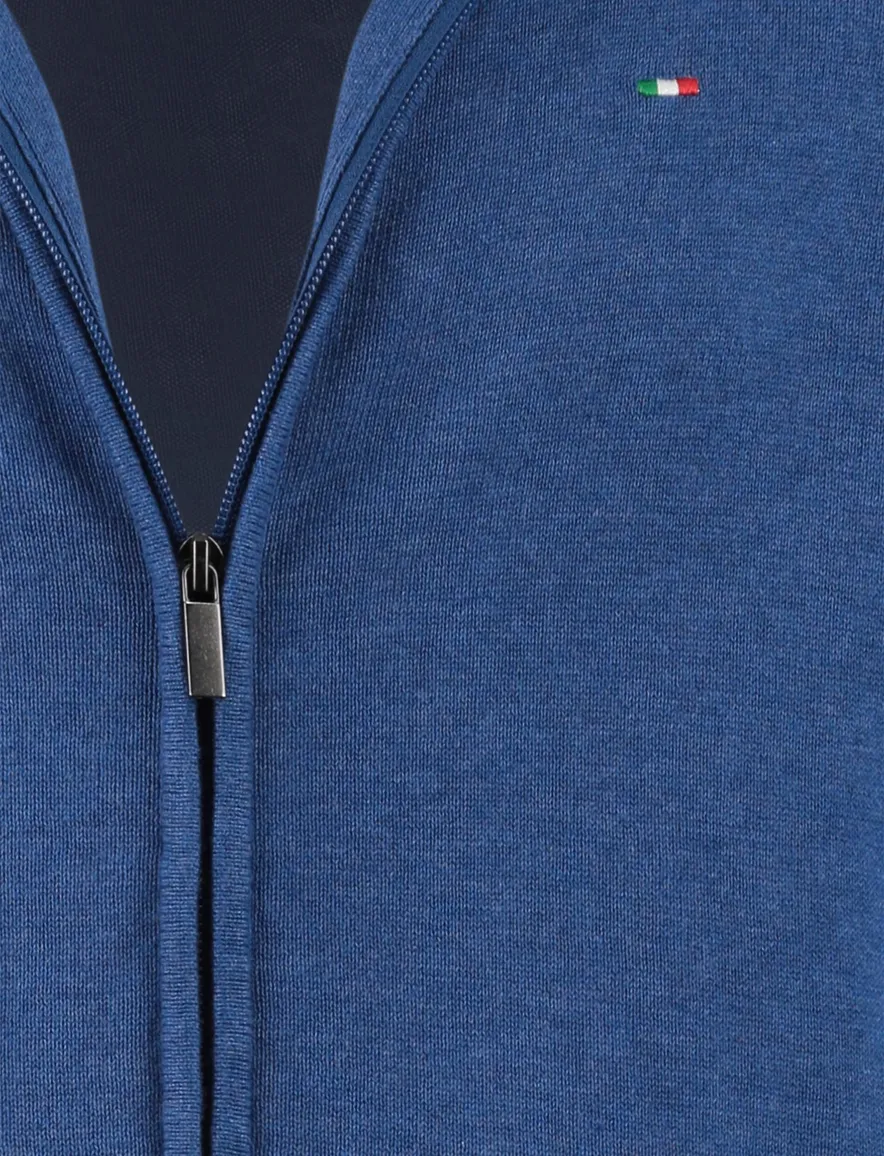 Portofino vest rits opstaande kraag blauw