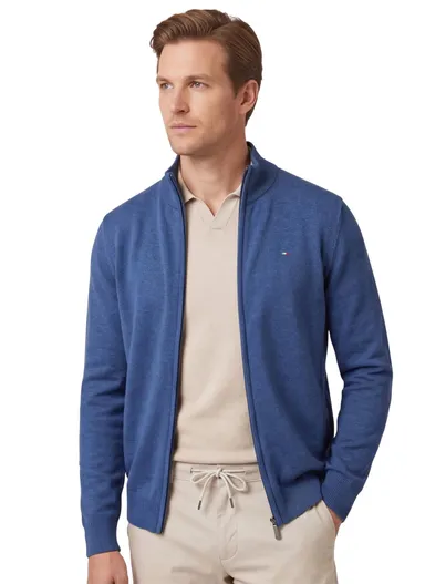 Portofino Portofino vest rits blauw opstaande kraag